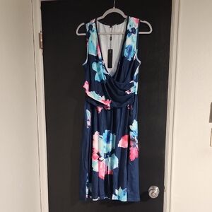 Amazon Navy and Pink Floral Midi Dress